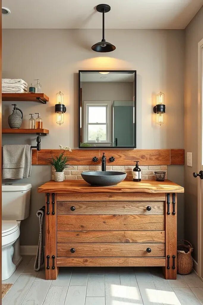 Reclaimed Wood Vanities and Shelving Ideas