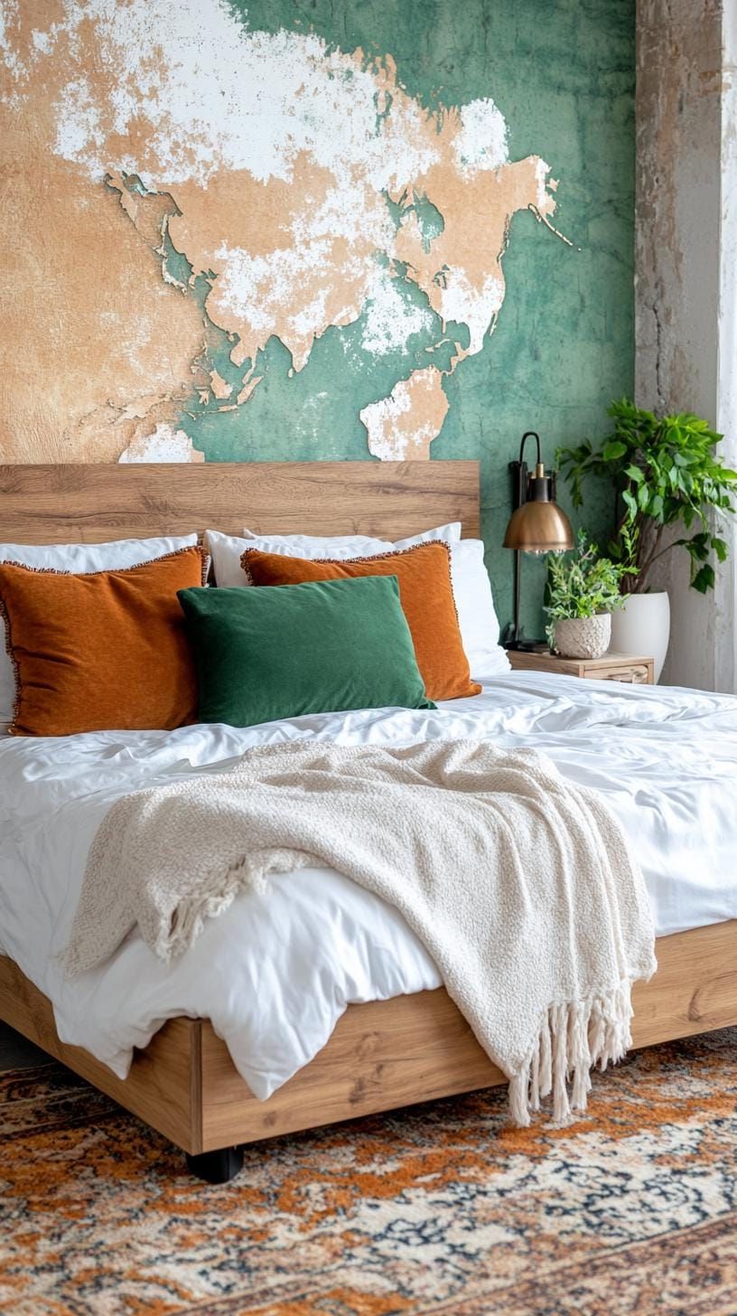 17. Bohemian World Map Wallpaper Ideas - photo 3