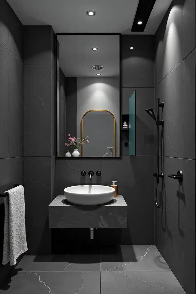 Cozy Monochrome Bathrooms with Texture - photo 2