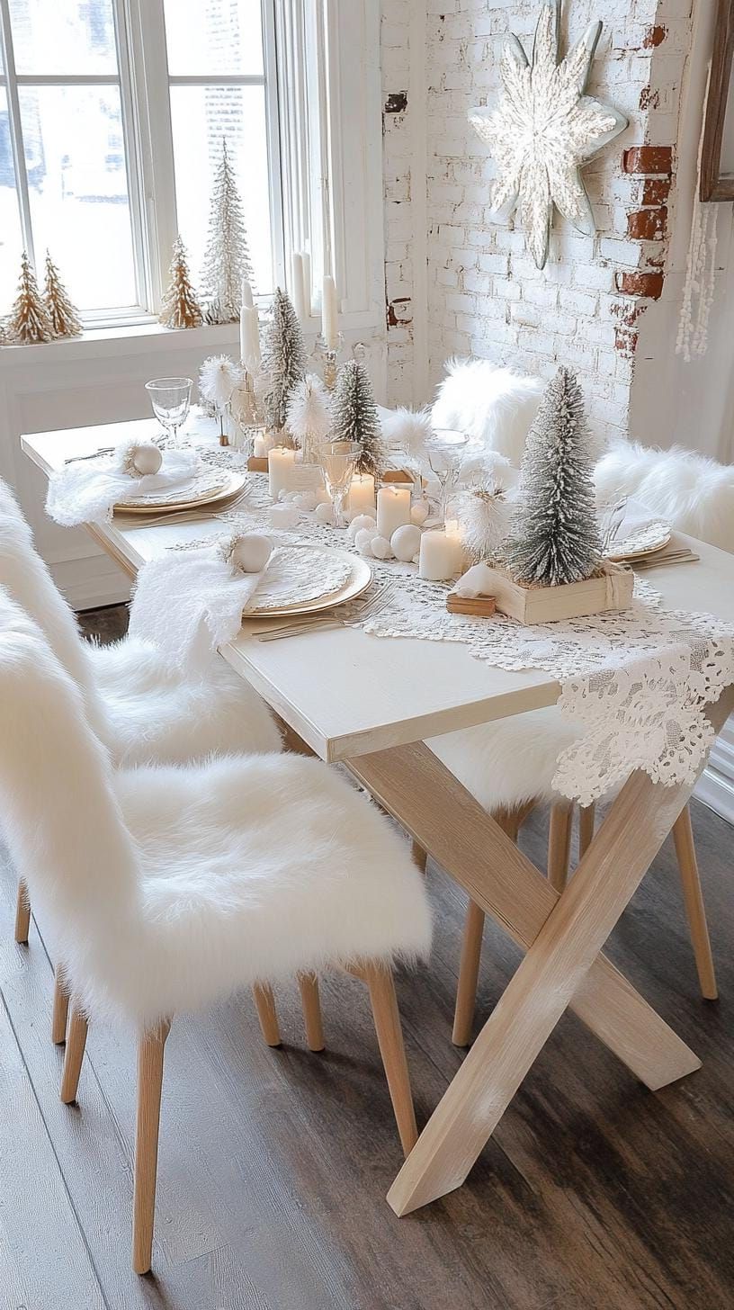 15. Textured White Winter Table Display - photo 2