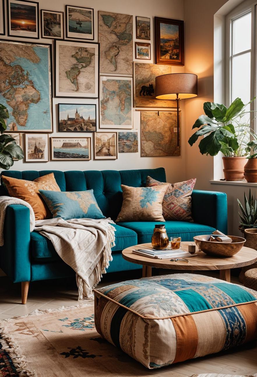 26. Travel-Themed Gallery Wall Nook