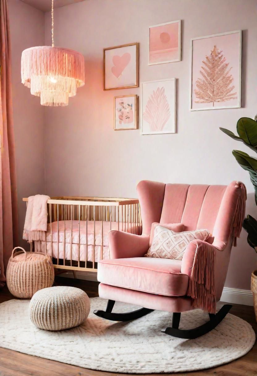 9. Fringed Velvet Rocker for Nurseries