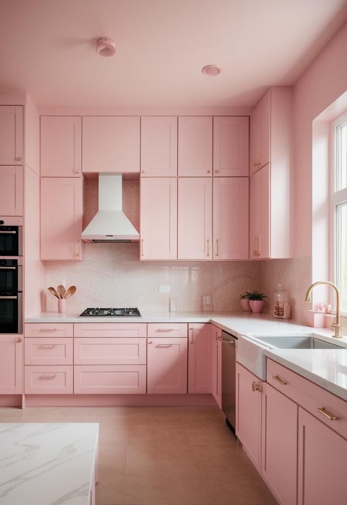 16. Dusty Pink Wood Cabinet Style