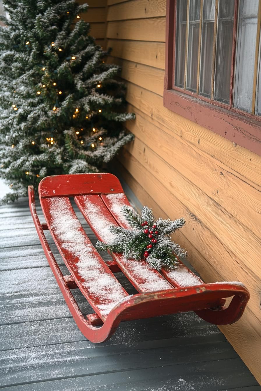 7. Vintage Sled Wall Display