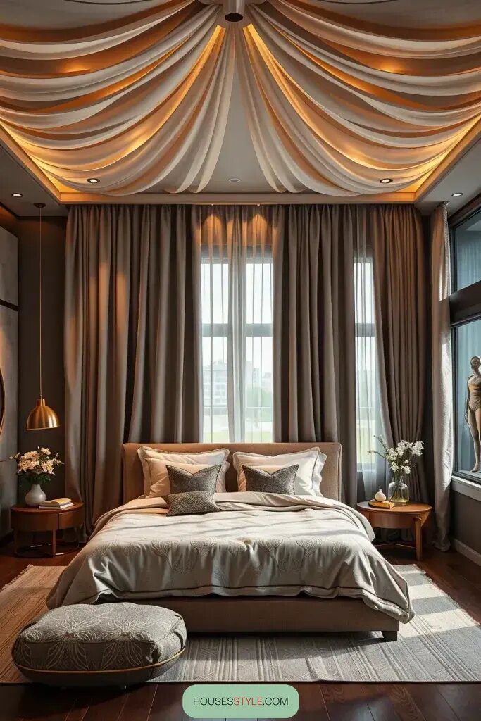 Layered Drapery for Height and Warmth