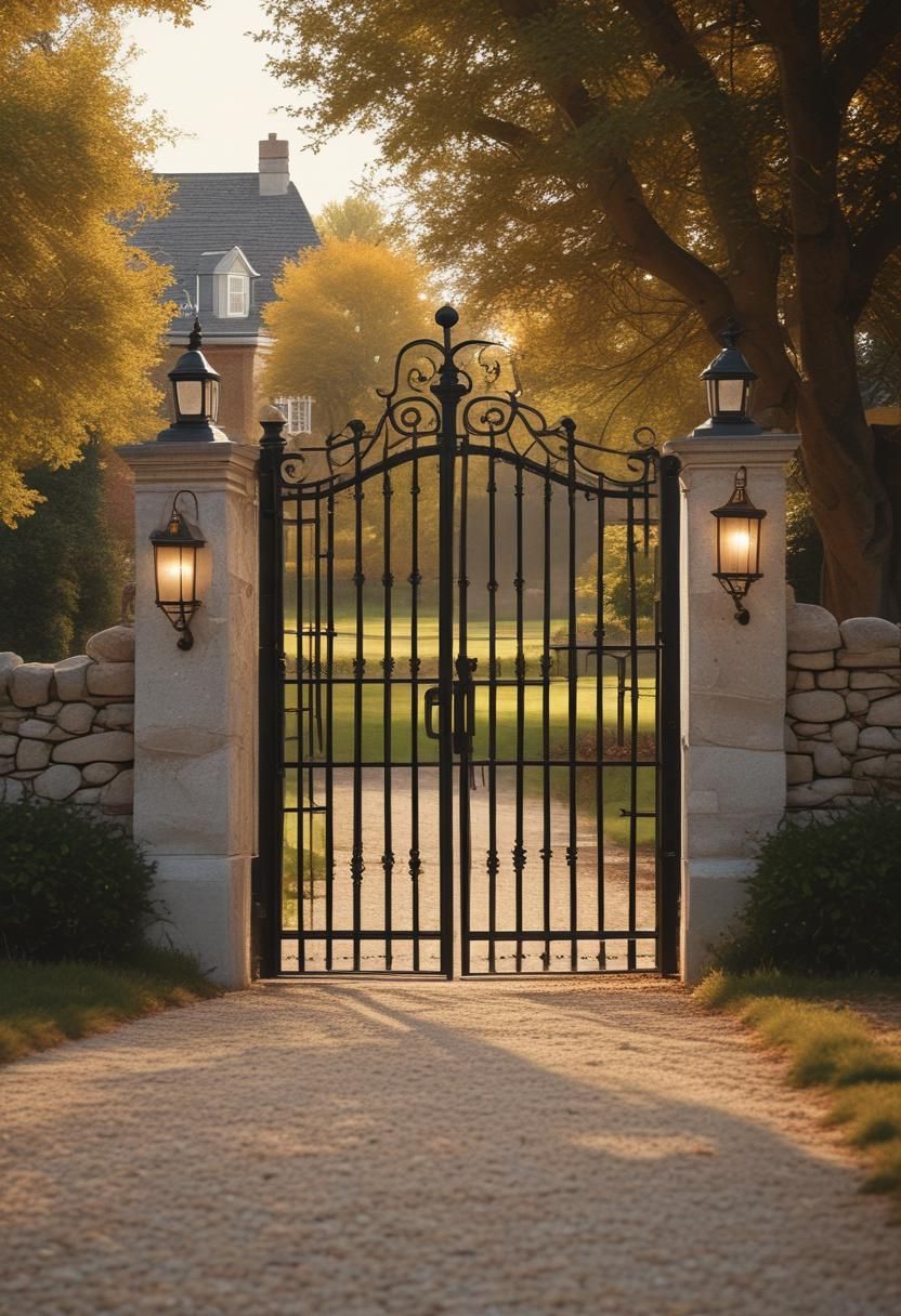 5. Vintage Farm Gate & Lanterns