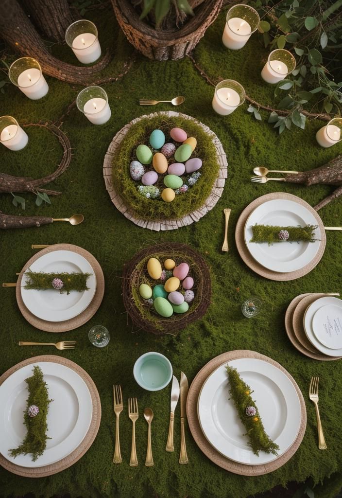 9. Enchanted Forest Table Ideas for Easter