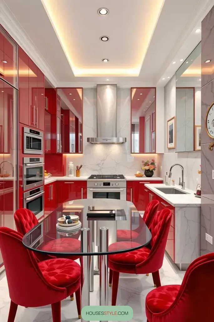 High-Gloss Red Cabinets for a Polished Look - photo 2