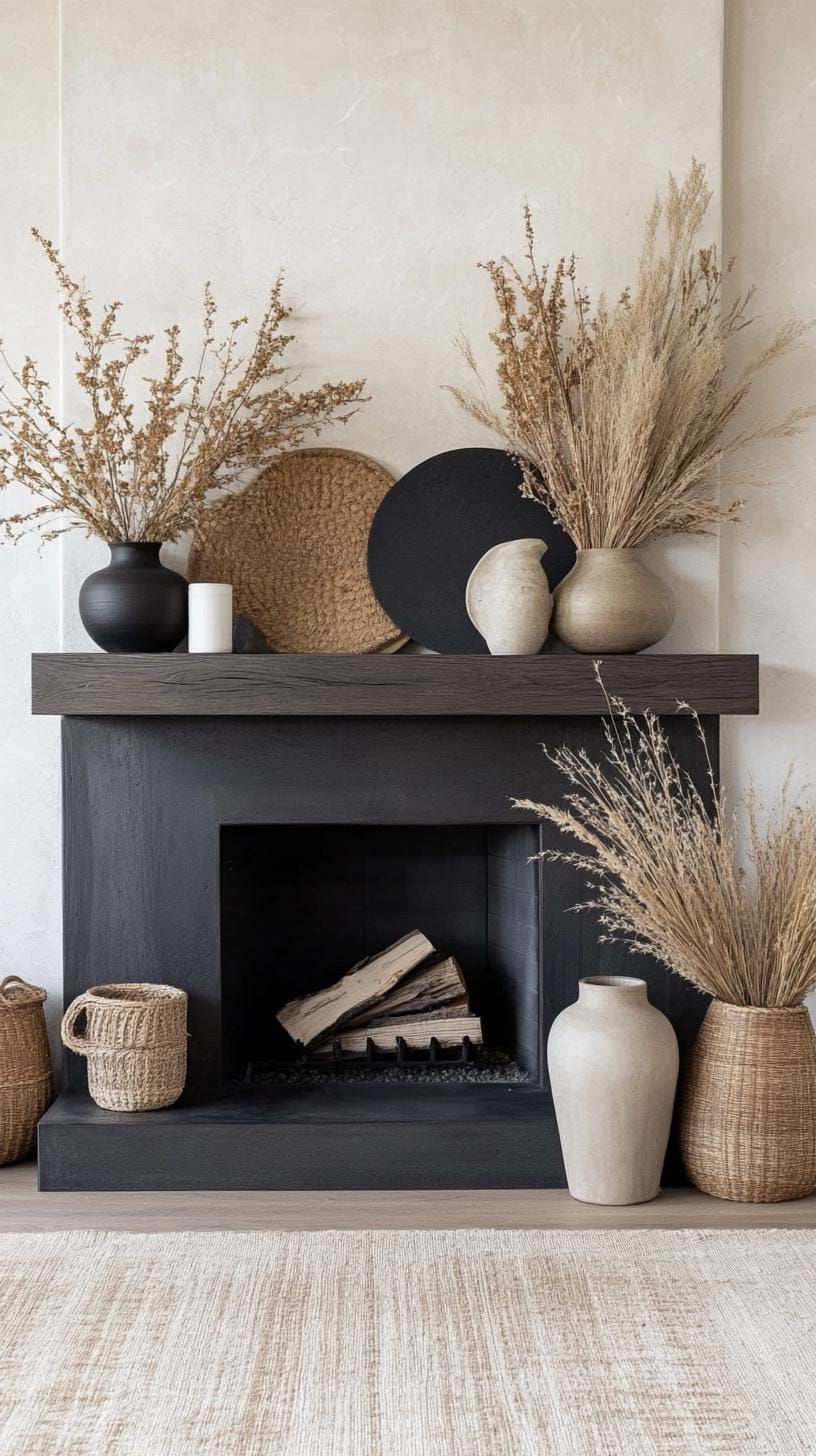 19. Dried Foliage on Fireplace Mantel Displays - photo 2