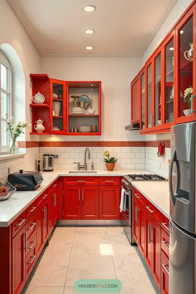 Small Kitchens Made Cozy with Bright Red - photo 2