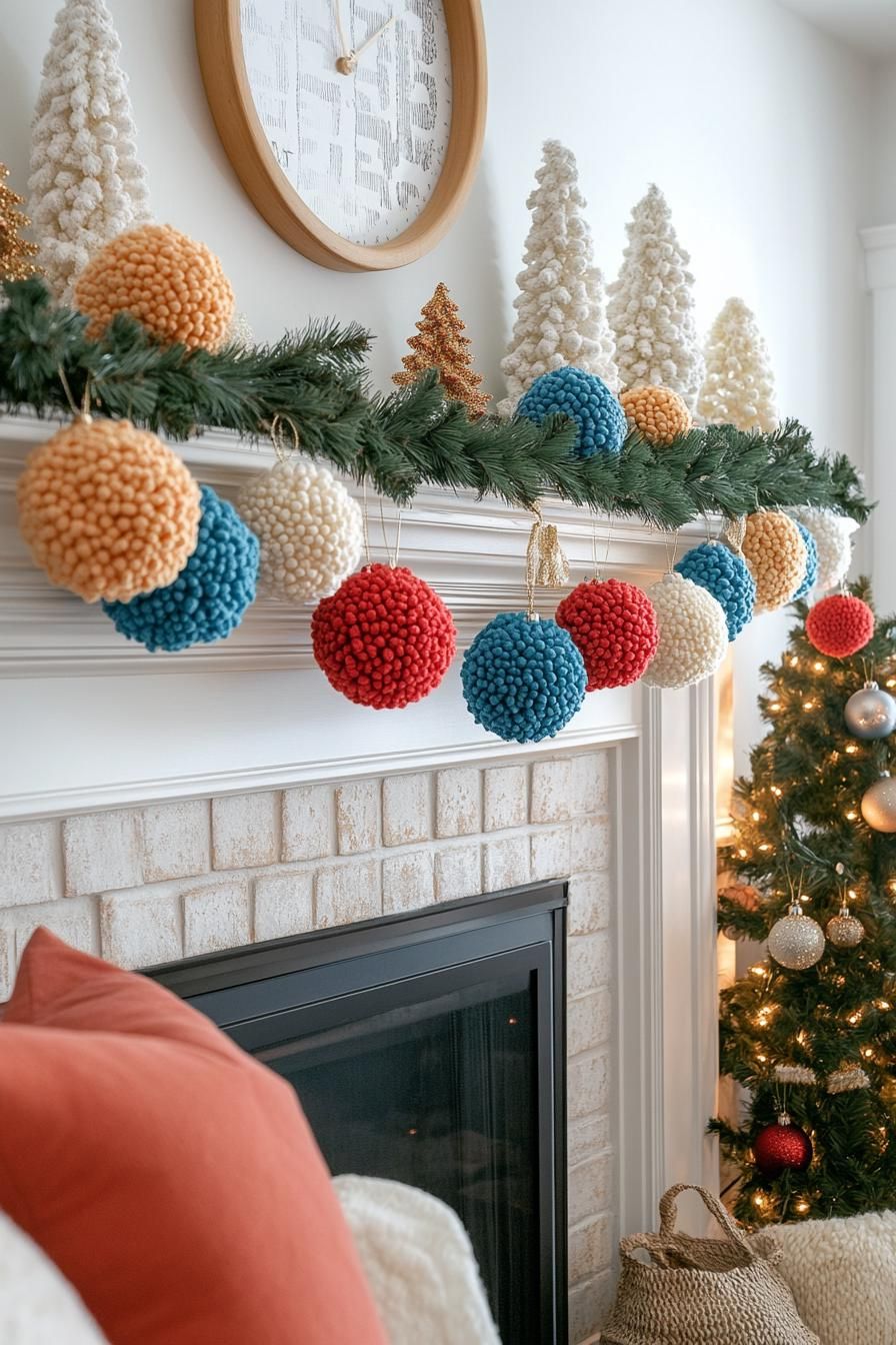21. Pom-Pom Mantel Decor Ideas - photo 3