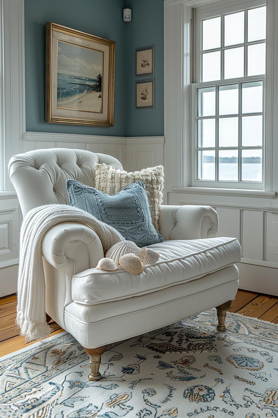 13. Cozy Beach-Themed Reading Nooks