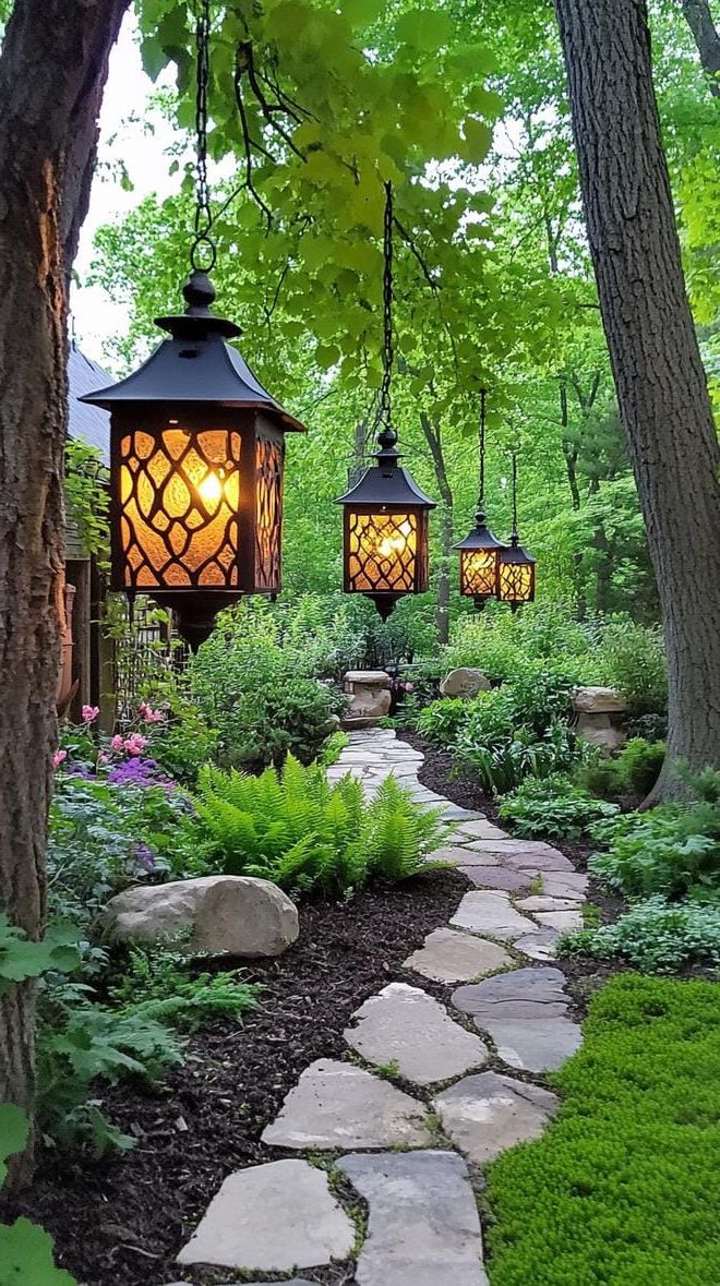 19. Backyard Garden Lantern Ideas