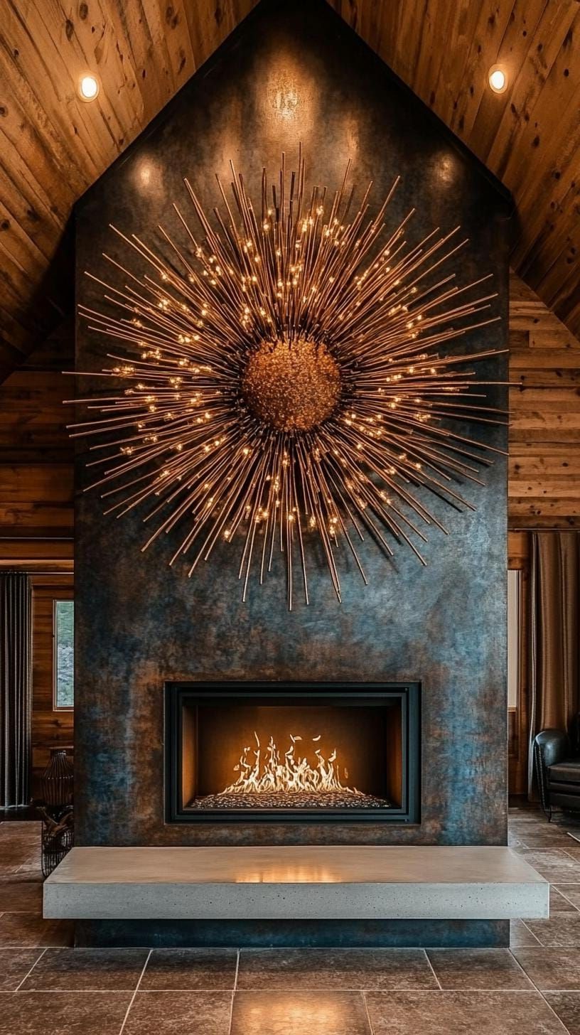 10. Statement fireplace in metal cladding with floating hearth - photo 2