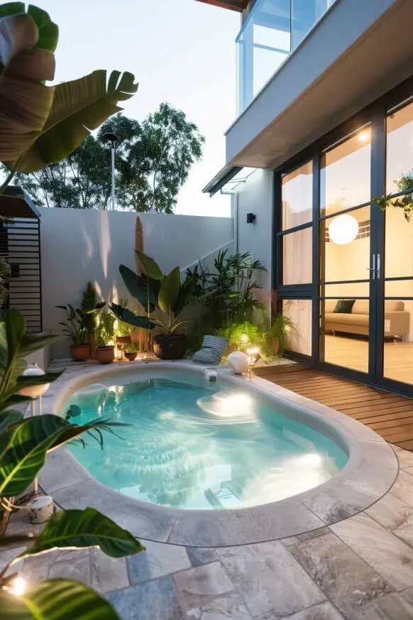 Courtyard Plunge Pool Tucked In Greenery