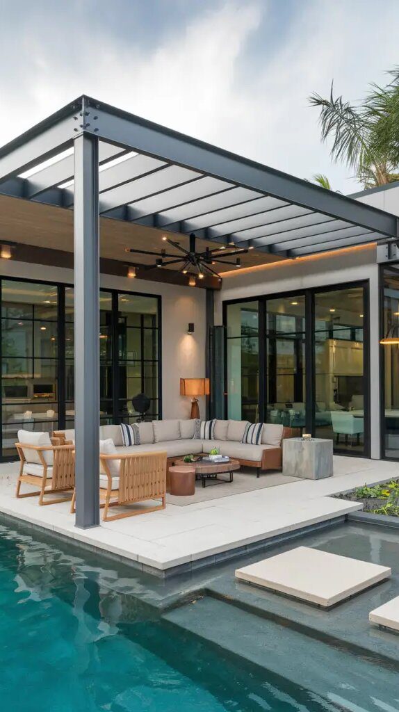 Metal Accents for a Contemporary Pavilion