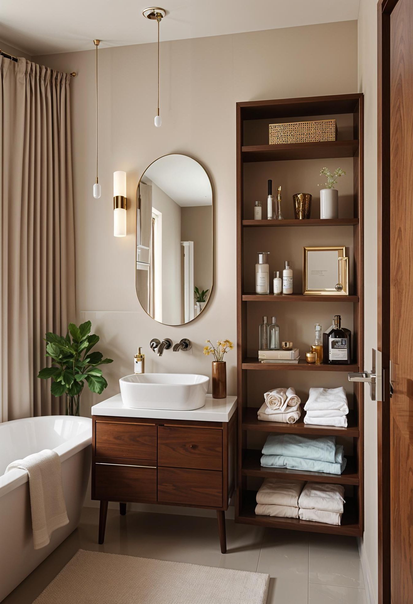 9. Walnut Wood Meets Pastel Tones