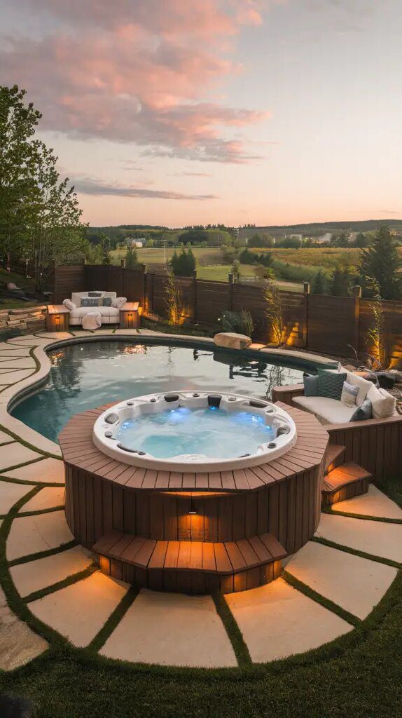 Pairing a Hot Tub with Your Pool Deck