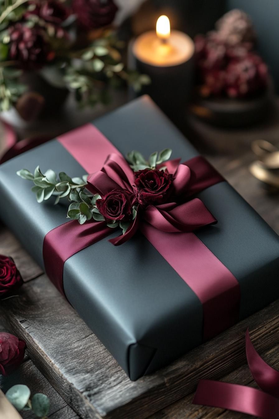 12. Monochrome Christmas Gift Wrapping