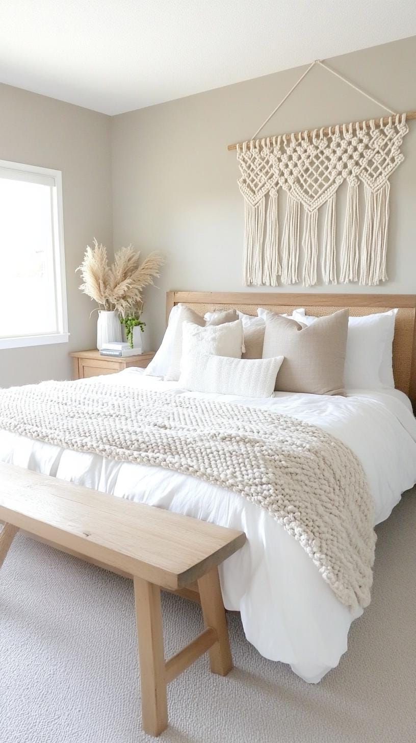 3. Macramé Backdrops and Neutral Bedding - photo 2
