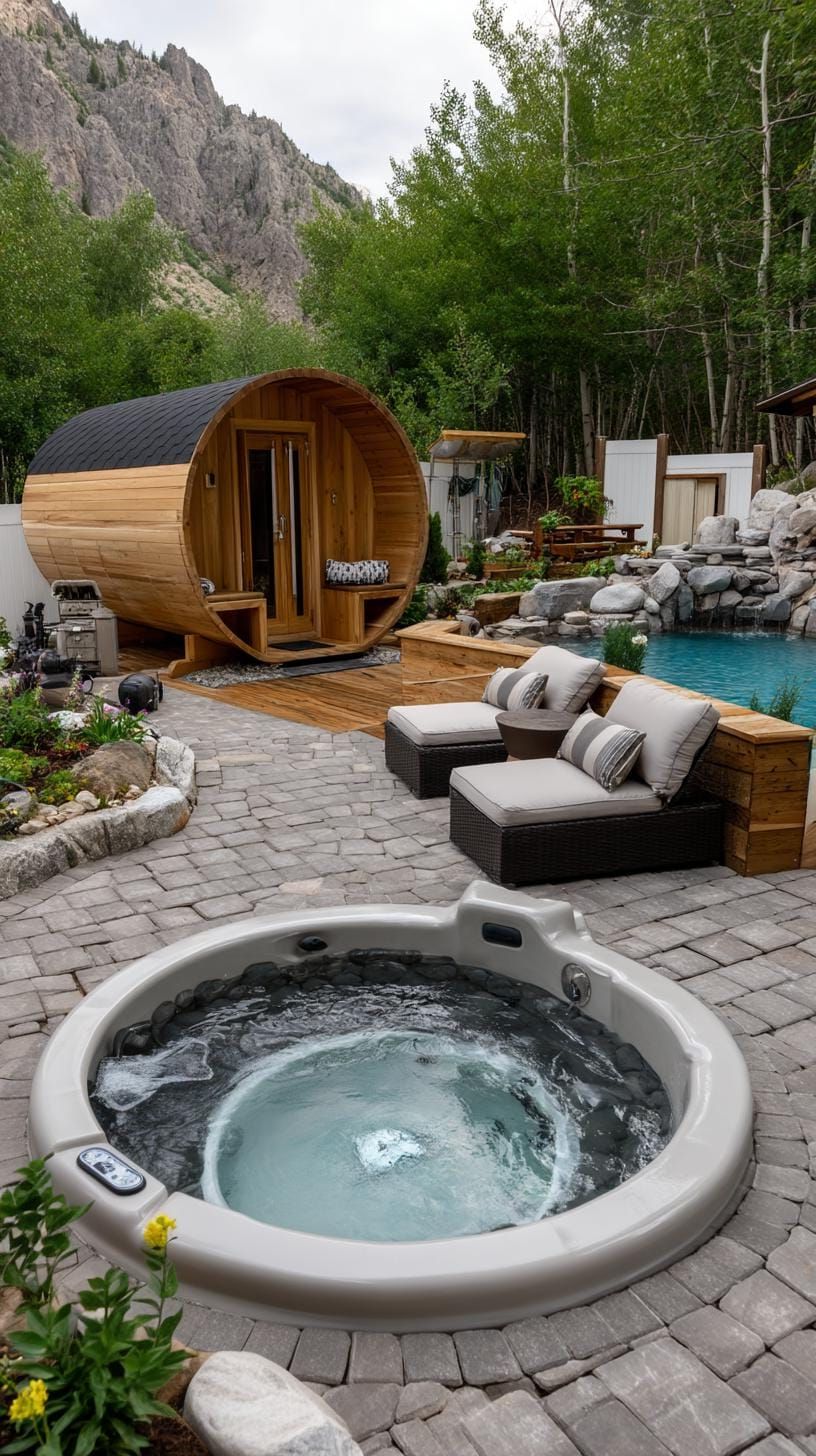 20. Get Pampered in Our Outdoor Spa Hot Tub, Sauna, and Plunge Pool