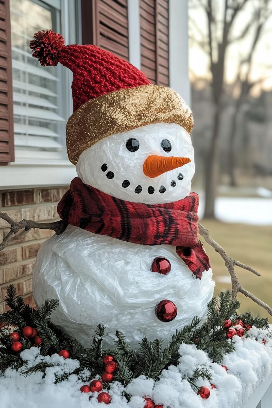 4. Plastic Bag Snowman Craft Idea - photo 2