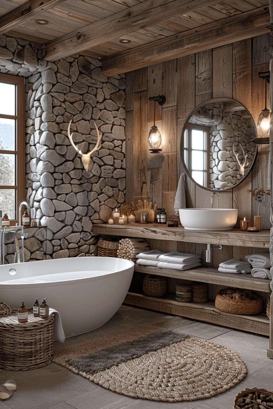 11. Rustic Charm in Cozy Bathrooms