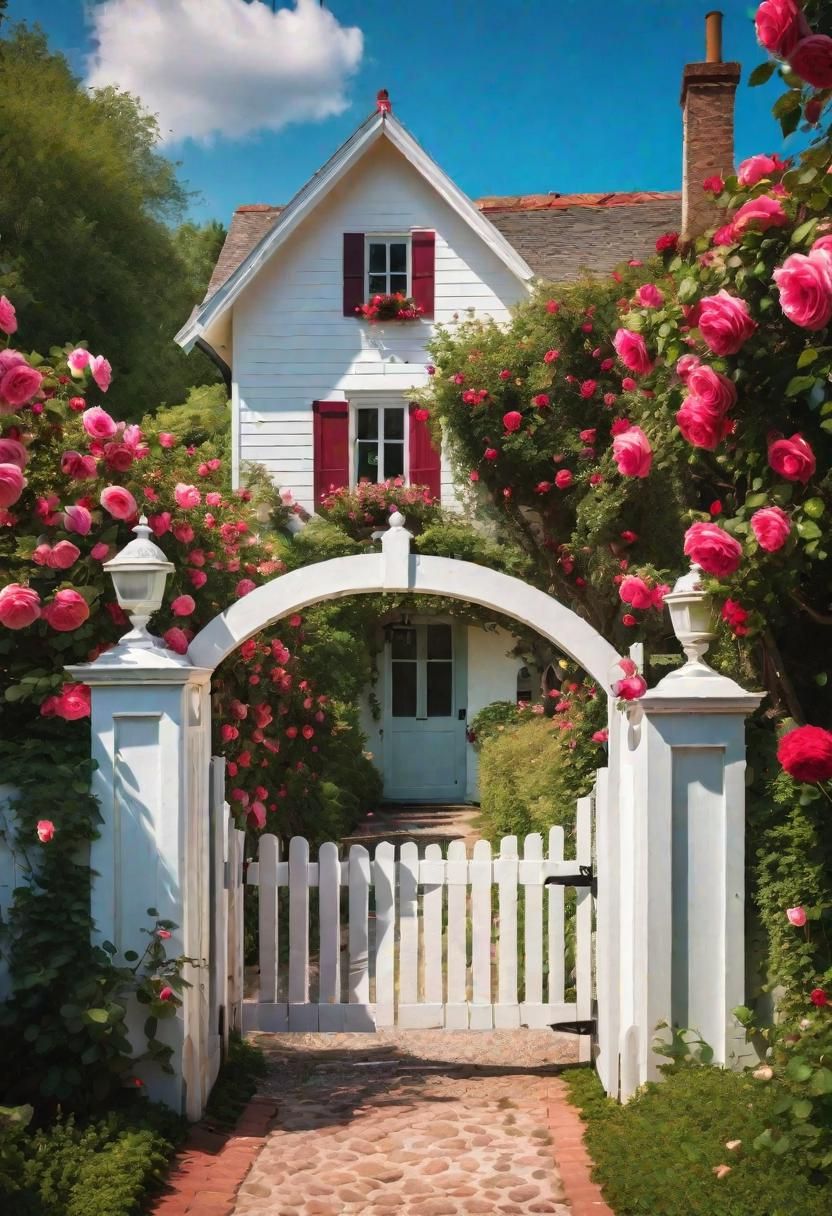 3. Rose-Covered Picket Gate Inspiration