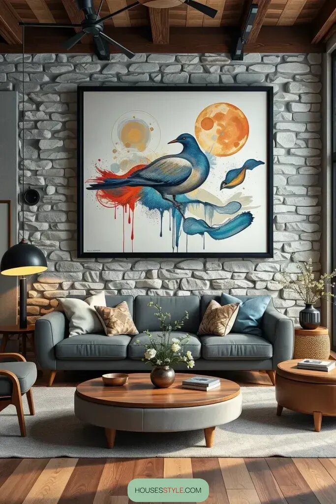 Mixing Contemporary Art into a Classic Living Room