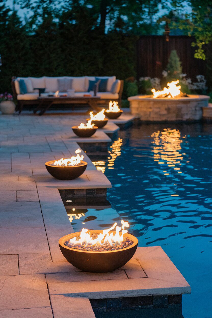 14. Enjoy a Cozy Backyard Oasis with Fire Pits