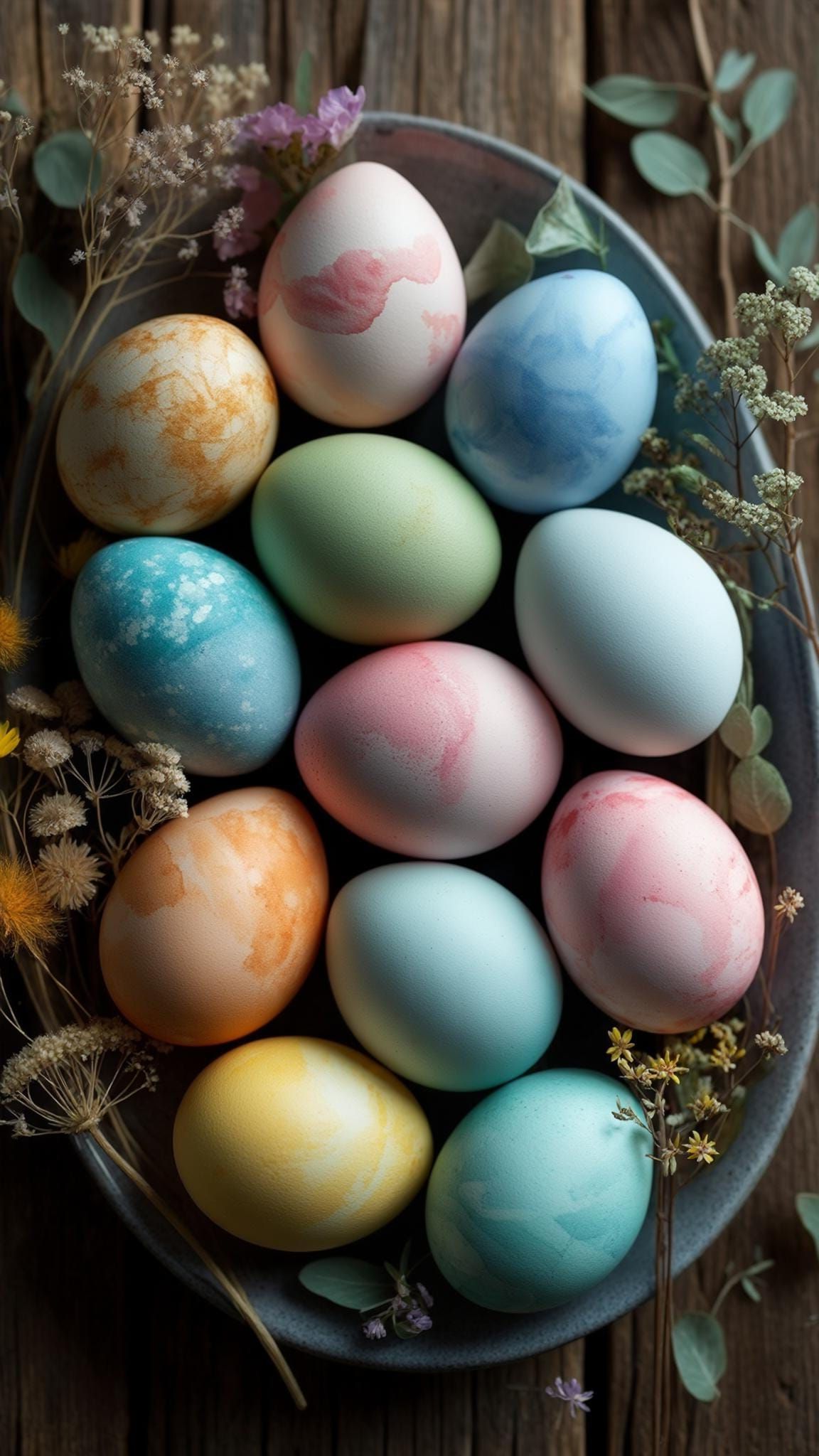 8. Pastel Naturally Dyed Easter Eggs