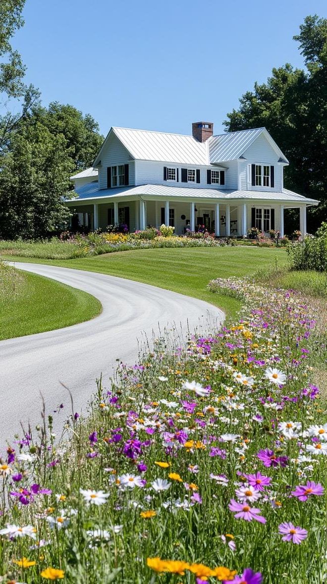 23. Turning a Driveway into a Wildflower Lane