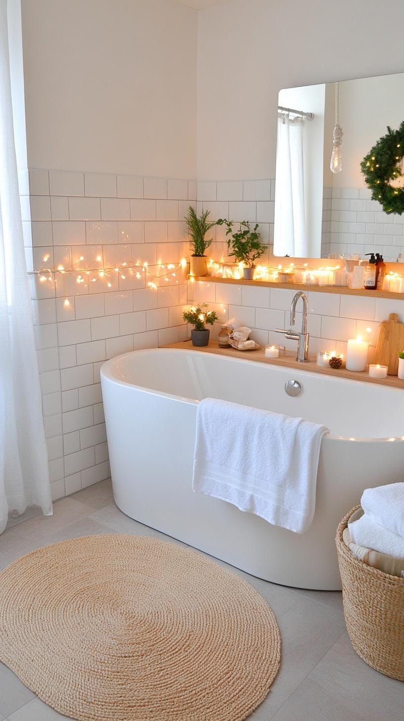 10. Fairy Lights Draped Over the Shower Curtain - photo 3