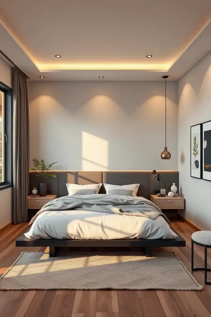 Achieving a Floating Bed Look With Less Clutter
