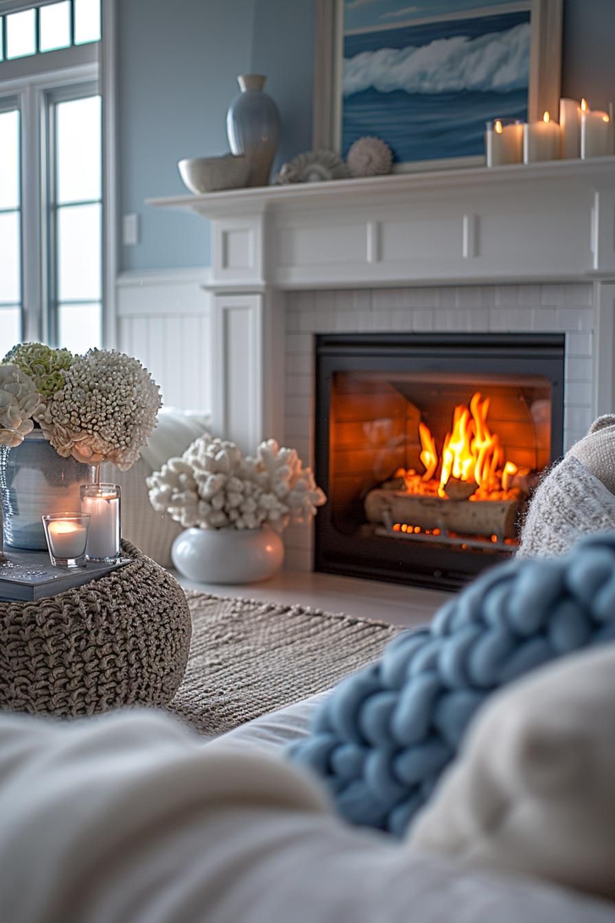 10. Modern Coastal Fireplace Designs