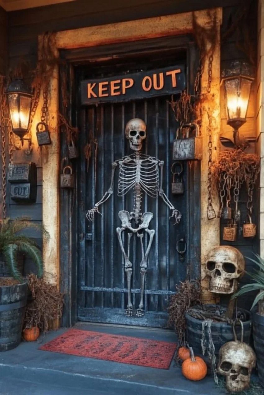 9. Spooky Metal Gate Decor Ideas