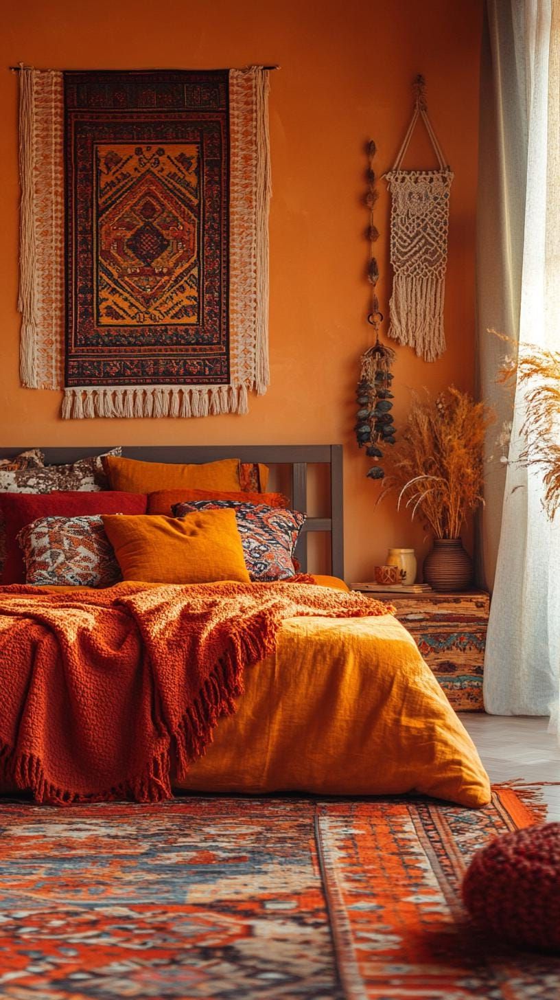 21. Orange-Toned Cushions and Layered Rugs - photo 4