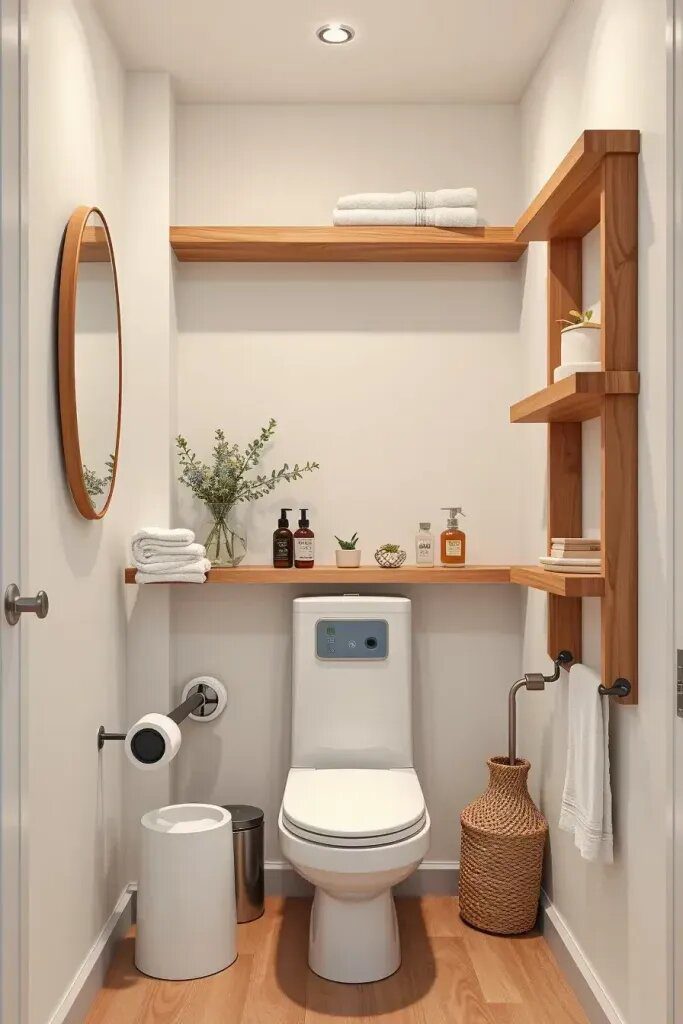 Natural Wood Shelving For A Warm Touch