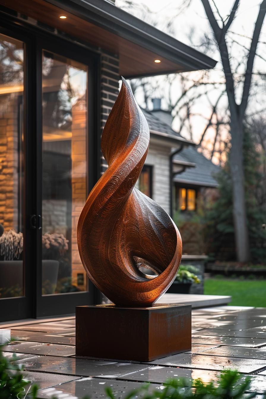 12. Add Sculpture Art to Your Patio