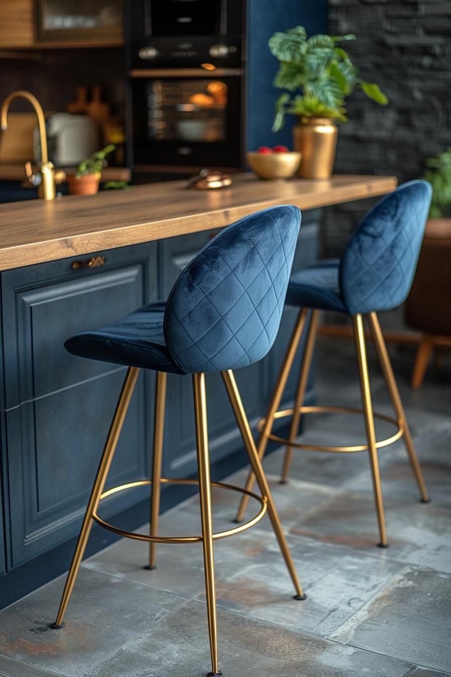 12. Cushioned Metal Bar Stools - photo 3