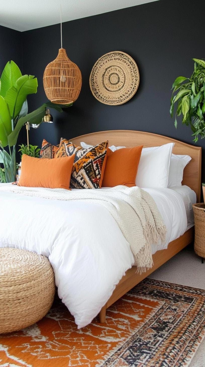20. Black Walls With Earthy Plants And Warm Light - photo 3