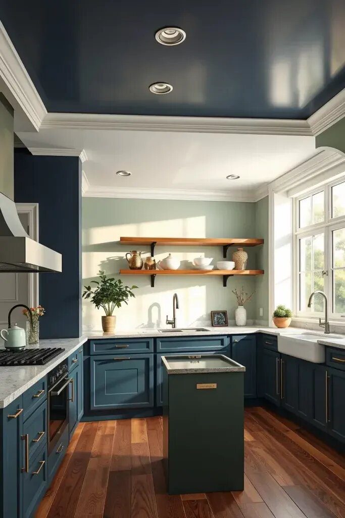 Color Blocking a Kitchen with Sage and Blue - photo 2