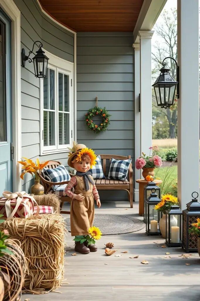 Sunflower-Faced Scarecrow Statues - photo 2