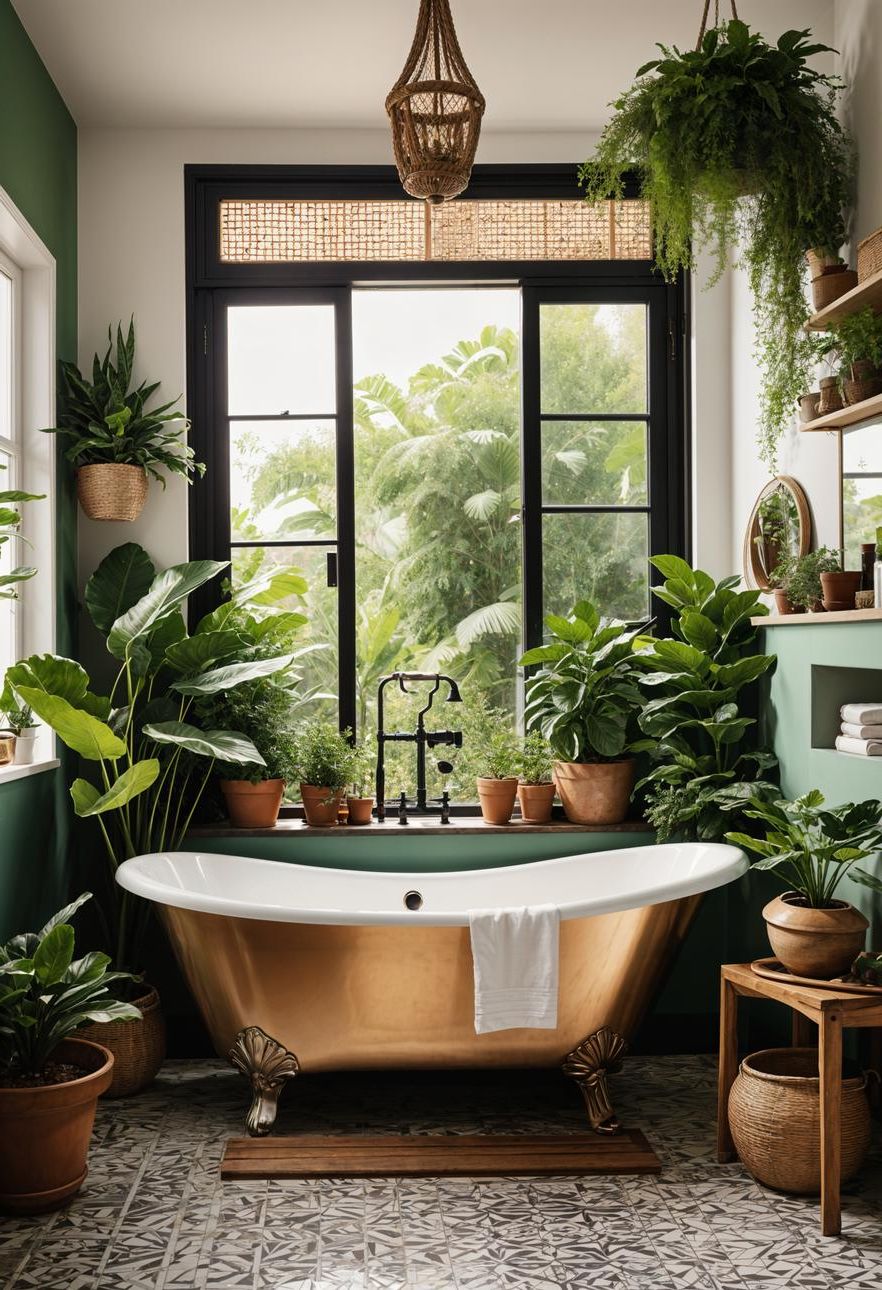 22. Bathtub Trays Styled with Plants - photo 2