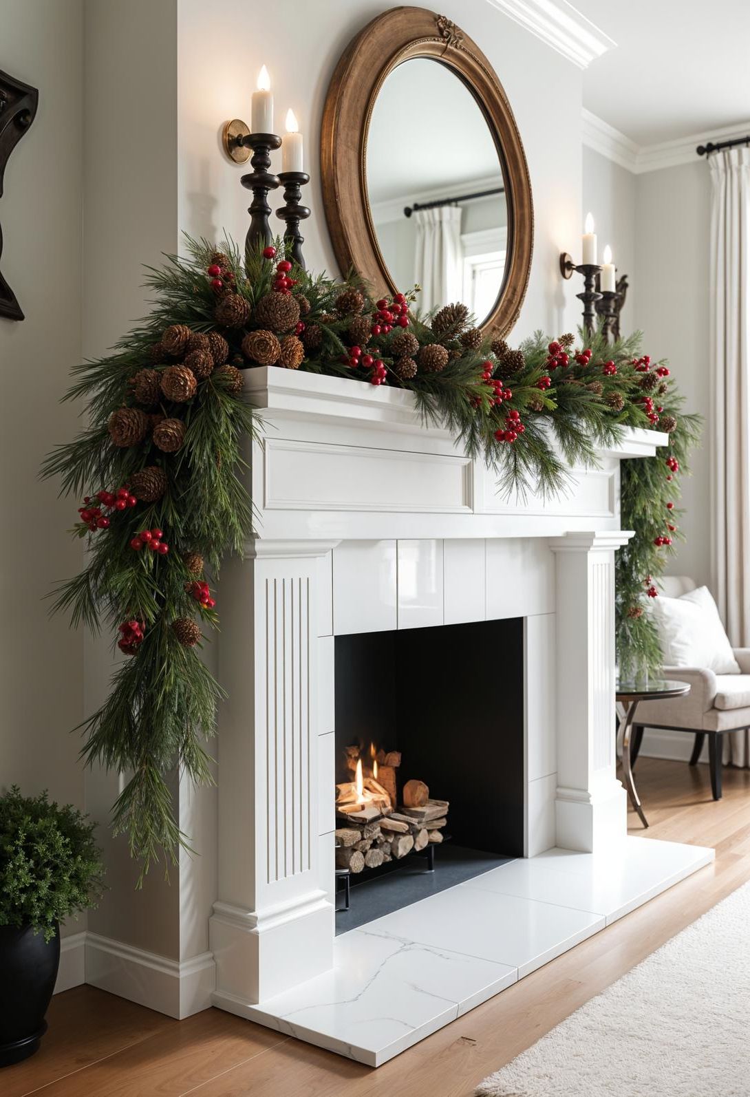 17. Pinecone and Berry Mantel Garland - photo 2
