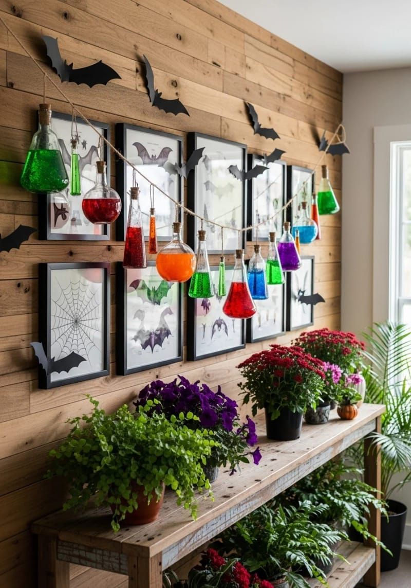 11. Glittery Potion Bottle Garlands in Color