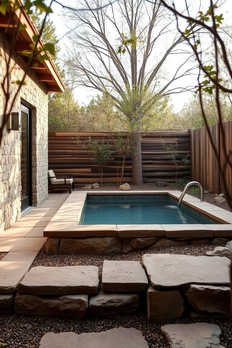 12. Rustic Backyard Plunge Pool Style