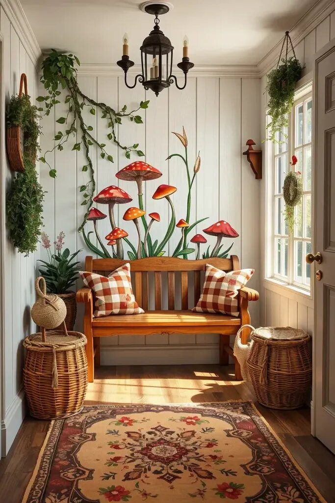 Cottagecore Entryway Accents: Painted Mushrooms and Berries - photo 2