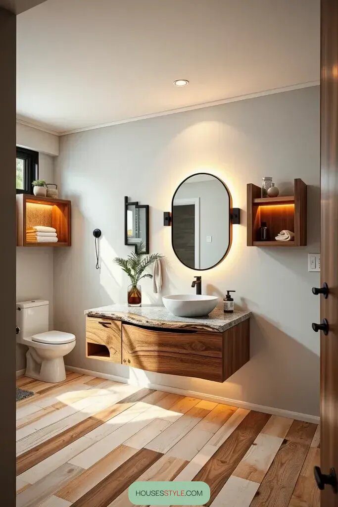 Vintage Boat-Shaped Wall Mirrors for Rustic Style