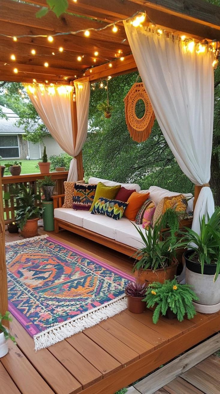 11. Deck with White Curtains and Fairy Lights - photo 3